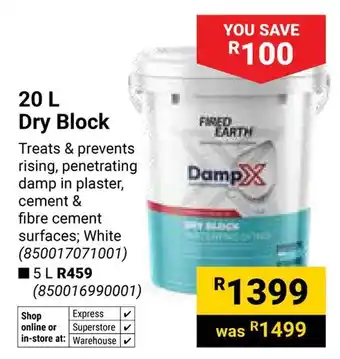 Builders Warehouse Fired Earth Dry Block offer