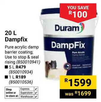 Builders Warehouse Duram DampFix offer