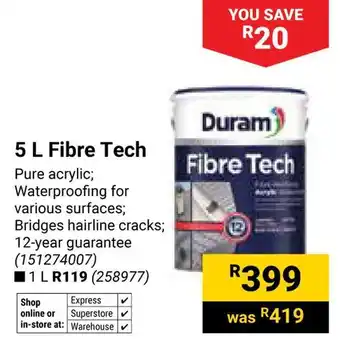 Builders Warehouse Duram Fibre Tech offer