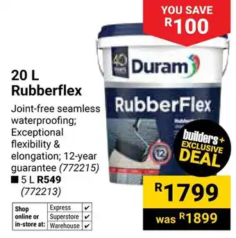 Builders Warehouse Duram Rubberflex offer