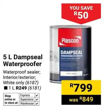 Builders Warehouse Plascon Dampseal Waterproof offer