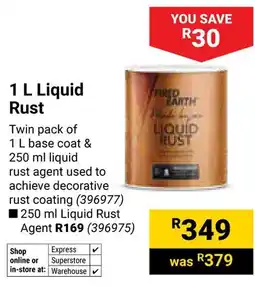 Builders Warehouse Fired Earth Liquid Rust offer