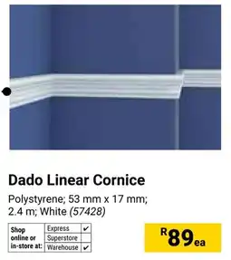 Builders Warehouse Dado Linear Cornice offer