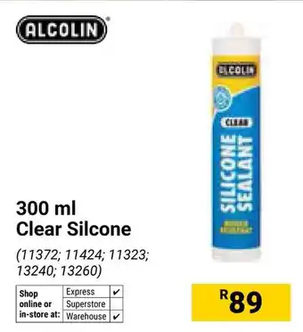 Builders Warehouse Alcolin Clear Silcone offer