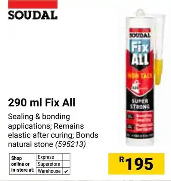 Builders Warehouse Soudal Fix All offer