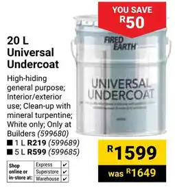 Builders Warehouse Fired Earth Universal Undercoat offer
