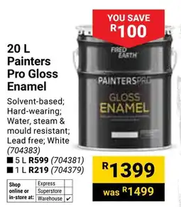 Builders Warehouse Fired Earth Painters Pro Gloss Enamel offer