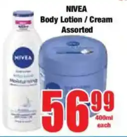 Boxer NIVEA Body Lotion/ Cream Assorted offer