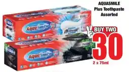 Boxer AQUASMILE Plus Toothpaste Assorted offer