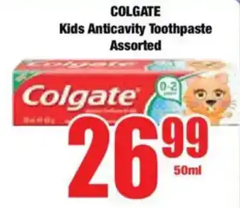 Boxer COLGATE Kids Anticavity Toothpaste Assorted offer