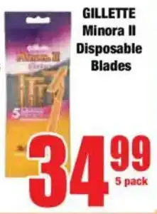 Boxer GILLETTE Minora II Disposable Blades offer