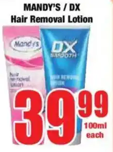 Boxer MANDY'S/ DX Hair Removal Lotion offer