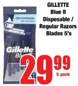 Boxer GILLETTE Blue II Disposable/ Regular Razors Blades offer