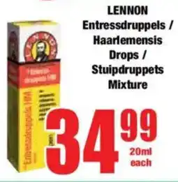 Boxer LENNON Entressdruppels/ Haarlemensis Drops/ Stuipdruppets Mixture offer