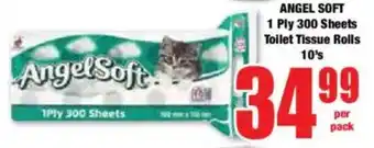 Boxer ANGEL SOFT 1 Ply 300 Sheets Toilet Tissue Rolls offer