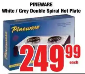 Boxer PINEWARE White/ Grey Double Spiral Hot Plate offer