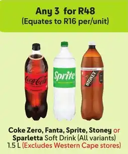 Makro Coke Zero, Fanta, Sprite, Stoney or Sparletta Soft Drink offer