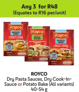 Makro ROYCO Dry Pasta Sauces, Dry Cook-In- Sauce or Potato Bake offer