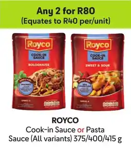 Makro ROYCO Cook-in Sauce or Pasta Sauce offer