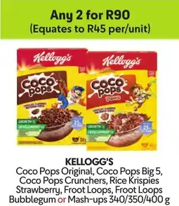 Makro KELLOGG'S Coco Pops Original, Coco Pops Big 5, Coco Pops Crunchers,Rice Krispies Strawberry,Froot Loops Bubblegum or Mash-ups offer