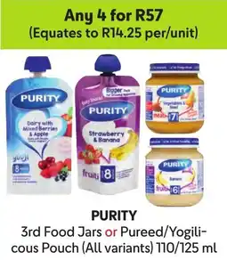 Makro PURITY 3rd Food Jars or Pureed/ Yogilicous Pouch offer