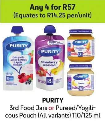 Makro PURITY 3rd Food Jars or Pureed/ Yogilicous Pouch offer