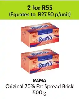 Makro RAMA Original 70% Fat Spread Brick offer