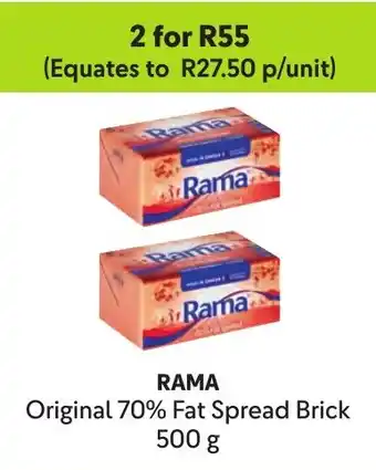 Makro RAMA Original 70% Fat Spread Brick offer
