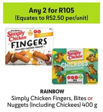 Makro RAINBOW Simply Chicken Fingers, Bites or Nuggets offer