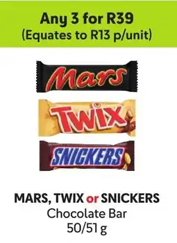 Makro MARS, TWIX or SNICKERS Chocolate Bar offer
