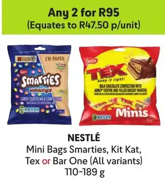 Makro NESTLÉ Mini Bags Smarties, Kit Kat, Tex or Bar One offer