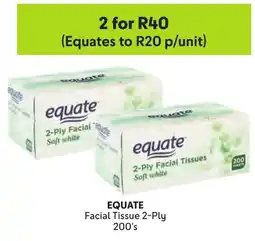 Makro EQUATE Facial Tissue 2-Ply offer