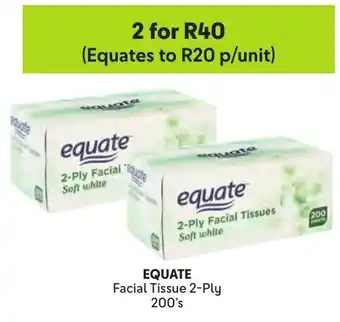 Makro EQUATE Facial Tissue 2-Ply offer