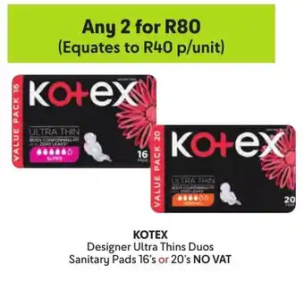Makro KOTEX Designer Ultra Thins Duos Sanitary Pads offer