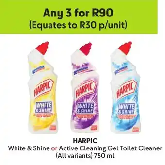 Makro HARPIC White & Shine or Active Cleaning Gel Toilet Cleaner offer