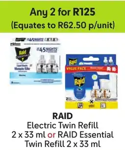 Makro RAID Electric Twin Refill or RAID Essential Twin Refill offer