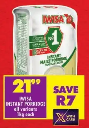 Shoprite Iwisa instant porridge offer