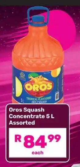 Game Oros Squash Concentrate 5 L Assorted offer
