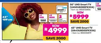 Game 50 UHD Smart TV (UA50U8000FKXXA) offer