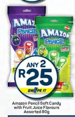 Pick n Pay Amazon Pencil Soft Candy with Fruit Juice Flavours Assorted 80g offer