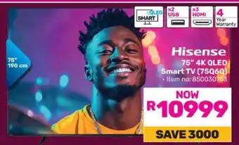 Game Hisense 75 4K QLED Smart TV (75Q6Q) offer