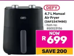 Game Defy 4.7 L Manual Air Fryer offer