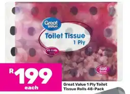 Game Great Value 1 Ply Toilet Tissue Rolls 48-Pack offer