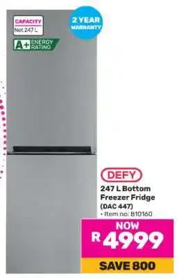 Game DEFY 247 L Bottom Freezer Fridge (DAC 447) offer