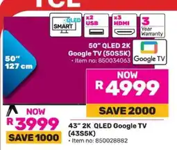 Game 50” QLED 2K Google TV (50S5K) offer
