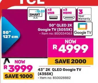 Game 50” QLED 2K Google TV (50S5K) offer