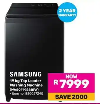 Game Samsung 19 kg Top Loader Washing Machine offer