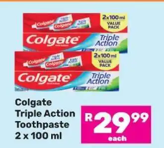 Game Colgate Triple Action Toothpaste 2 x 100 ml offer