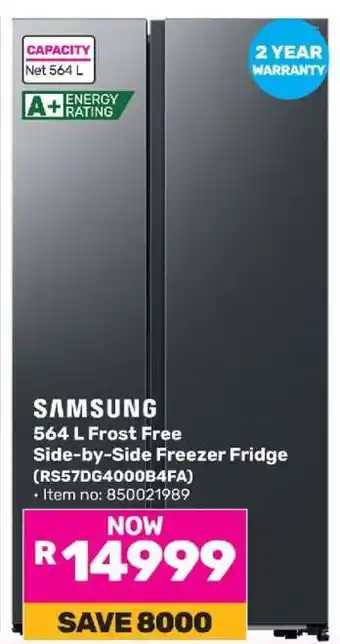 Game Samsung 564 L Frost Free Side-by-Side Freezer Fridge offer