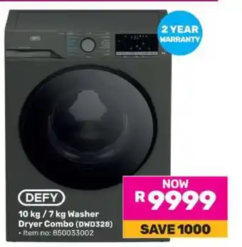 Game DEFY 10 kg / 7 kg Washer Dryer Combo (DWD328) offer